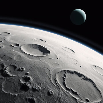 A view of the moon in the cosmos