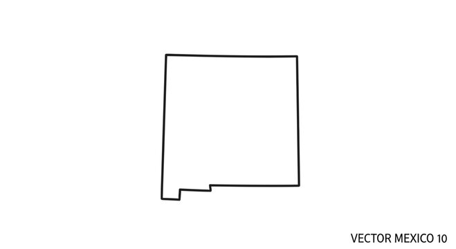 Outline Map of New Mexico State, USA - Vector Graphic