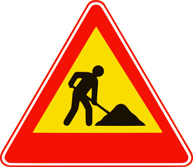 Construction warning sign icon