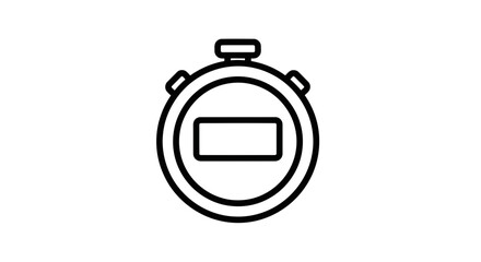 Obraz premium Stopwatch Icon Line Art - Time Measurement and Speed Concept