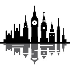 Fototapeta premium London Skyline Icon Vector