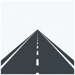 Straight Highway Road with White Markings 1.