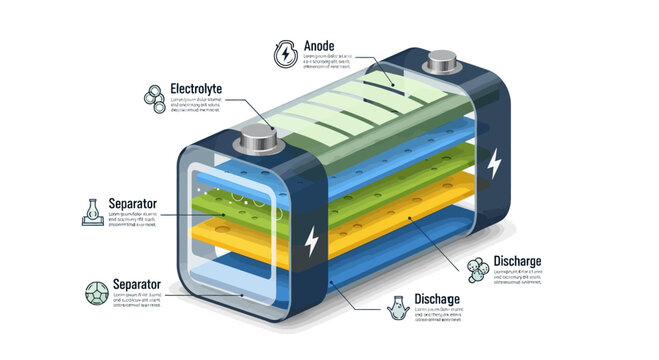 Battery Cross Section Diagram: Anode, Electrolyte, Separator, Discharge Explained