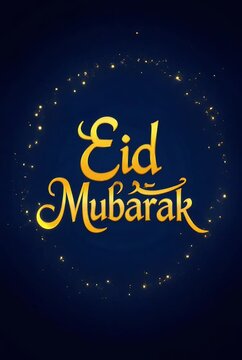 eid mubarak in golden color 