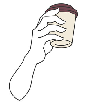 テイクアウトのコーヒーカップを持つ手6