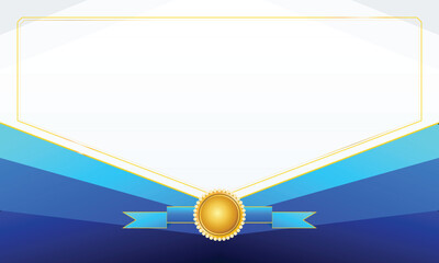Certificate Template with Gold Seal and Blue Ribbon