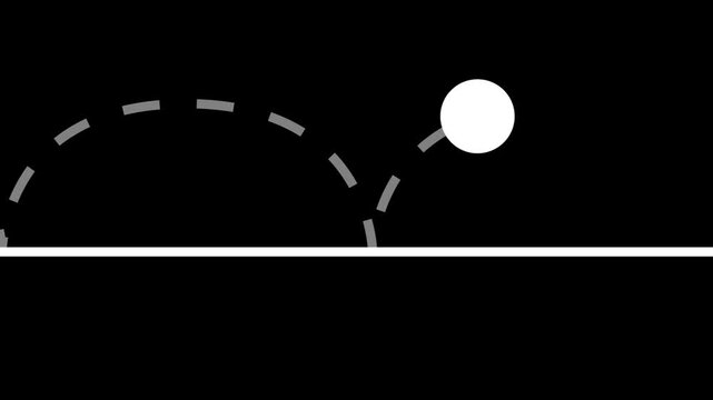 Smooth animation of a bouncing ball following a trajectory path, representing consistency and rhythmic movement.