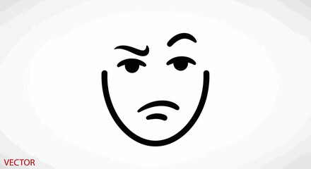 Obraz premium Confused Face Emoji Icon, Skeptical Expression, Doubtful Mood, Question Mark Symbol