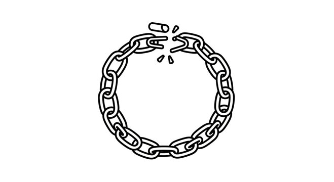 Broken Chain Link Ring Symbolizing Freedom, Breaking Free, and Overcoming Obstacles