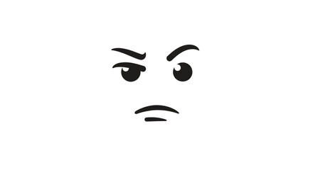 Fototapeta premium Angry Lego Face Expression, Displeased Emotion, Cartoon Character Eyes and Mouth