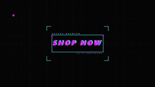 Neon shop now button animation.