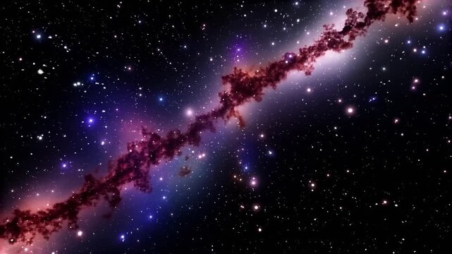 Vibrant interstellar space with sparkling stars and colorful nebulae