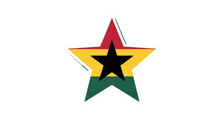 Fototapeta premium The Ghanaian flag in the form of a star on a
