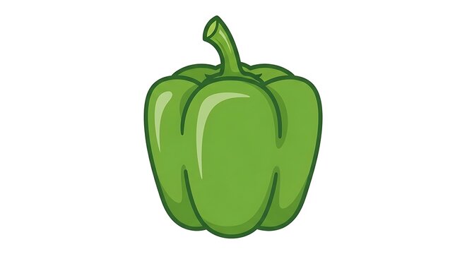 Green bell pepper illustration.