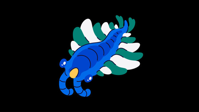 Cute Anomalocaris prehistoric marine predator from the Cambrian period. Ancient sea creature isolated. Vector eps10 illustration. Paleontology and evolution concepts.