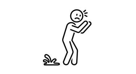 Fototapeta premium Person Slipping on Wet Floor Icon, Danger Sign, Warning Symbol