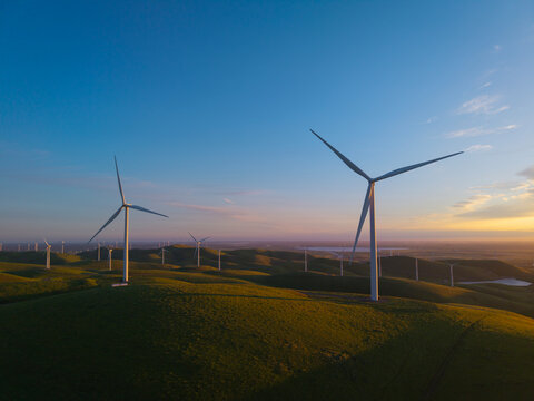 Wind Farm in Livermore, San Francisco East Bay, California, USA