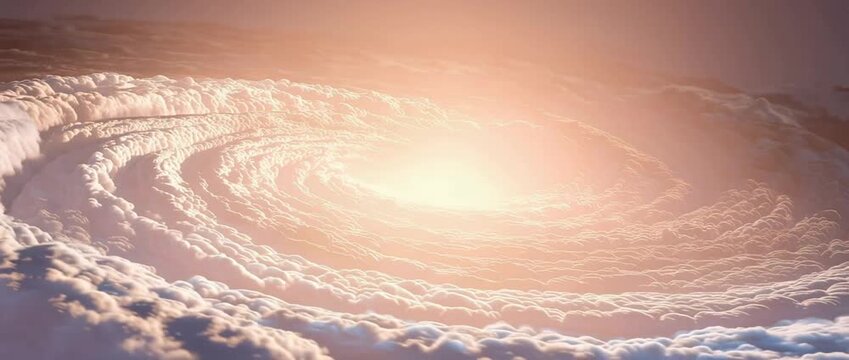Abstract cloud vortex spiral with light in center sky atmospheric element