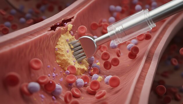 Professional Dental Brush Cleaning Plaque in Artery Vessel