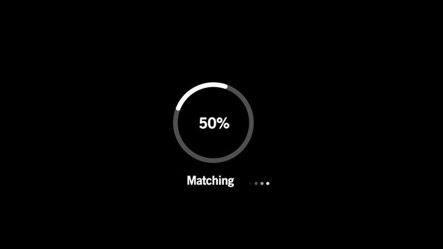 Animated abstract circle loading bar matching from 0 to 100%, designed for progress and transfer concepts.on Black Background and features 4k Animation video