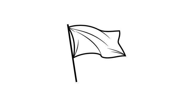 Waving White Flag Illustration - Symbol of Surrender, Peace, or Truce