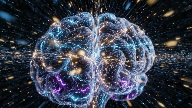 A vibrant, abstract explosion of blue light conveys dynamism and innovation. Suitable for technology, futuristic concepts, or marketing materials need