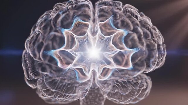 A captivating image of a glowing brain representing intelligence, creativity, and complex thought, ideal for marketing innovation and technology conce