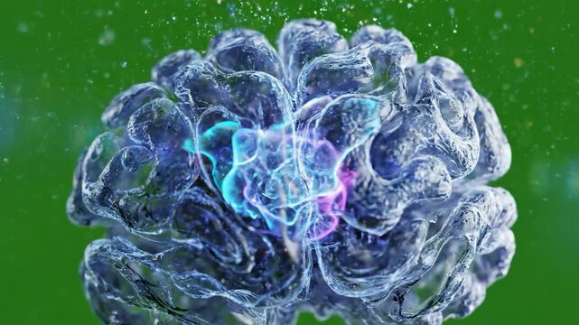 A mesmerizing 3D rendering of a glowing brain symbolizes innovation, complex thought, and potential for breakthroughs, perfect for tech or concept mar
