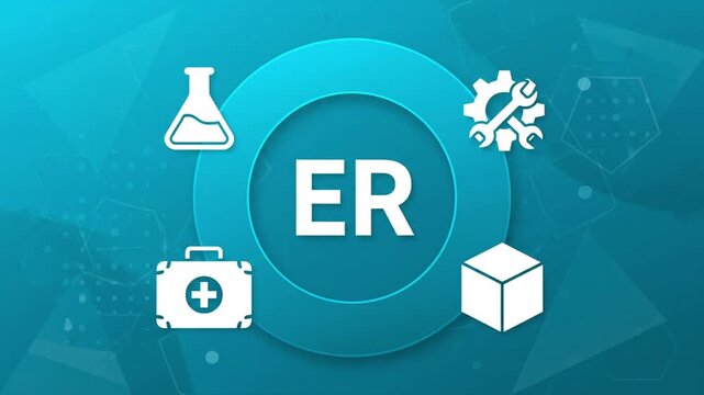 ER acronym.Emotional Reactivity concept.ER (Emotional Reactivity) is the intensity and speed of emotional response to stimuli. 4k video