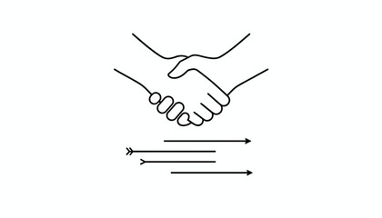 Obraz premium Handshake Agreement and Progress Arrows Icon