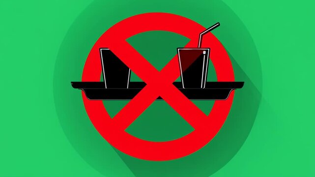No Drinks Allowed Vector Icon with Prohibition Sign