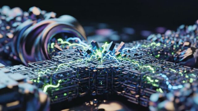 Evokes a feeling of complex connectivity and innovation, perfect for illustrating digital transformation, technological advancement, or creative probl