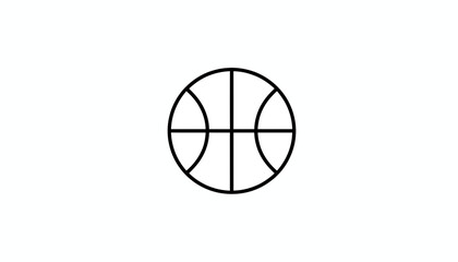 Minimalist Basketball Icon - Simple Line Art Symbol of Sport and Game