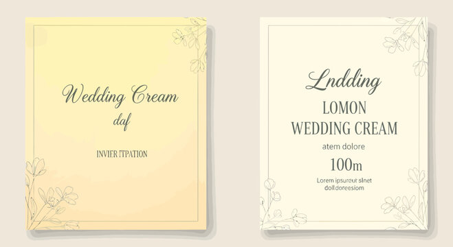 Elegant Wedding Cream Packaging Design.