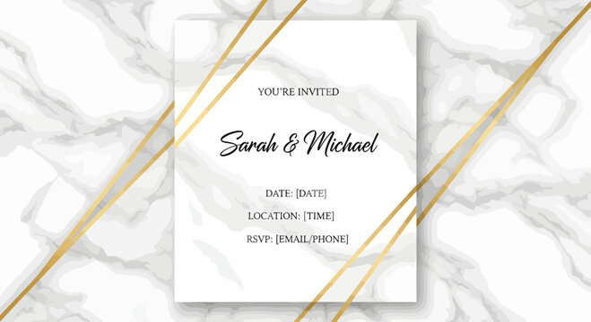 Elegant Wedding Invitation Design with Sarah and Michael Names.