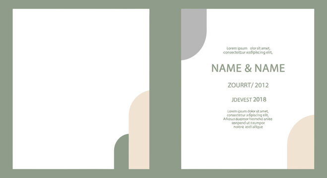 Minimalist Wedding Invitation Design with Abstract Shapes.