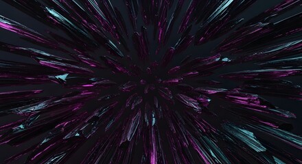 Abstract Crystal Formation in Dark Tones