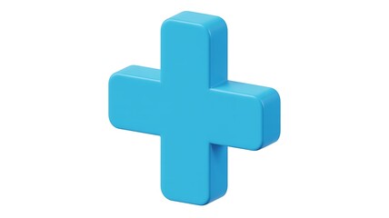 Obraz premium Blue Plus Sign on White Background Symbol of Growth Positivity and Progress Concept
