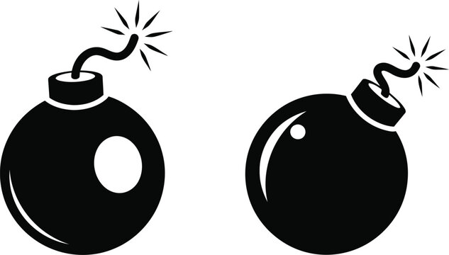 Two black bomb icons with lit fuses and sparks