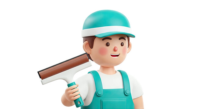 3D Cartoon Character Window Washer with Squeegee