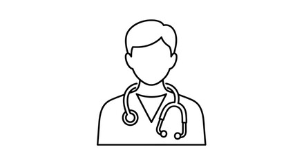 Fototapeta premium Doctor Icon with Stethoscope, Medical Professional Symbol, Healthcare Illustration