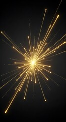 Fototapeta premium Sparkling firework explode in night sky with bright yellow light
