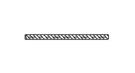 Fototapeta premium Braided Rope Line Border - Isolated on White Background