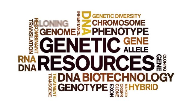Genetic Resources animated word cloud-text design animation tag kinetic typography seamless loop.