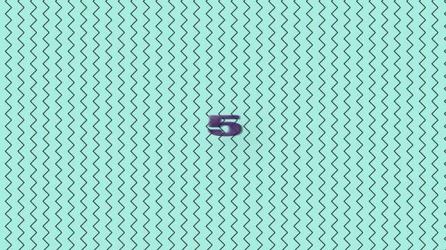 3D purple numbers descend from 10 to 1 in this colorful countdown timer on a teal pattern
