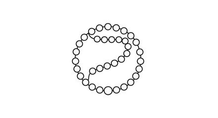 Obraz premium Abstract Circle of Beads, Connected Pearls, Minimalist Design, Elegant Pattern