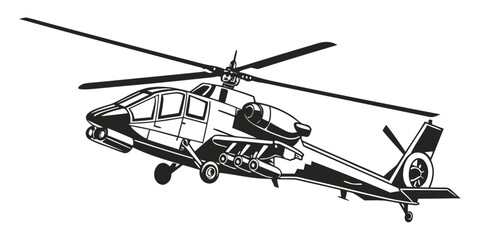 a black and white helicopter is flying in the air Vector © rabby