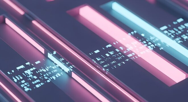 Abstract Digital Data Flow - Technology Background