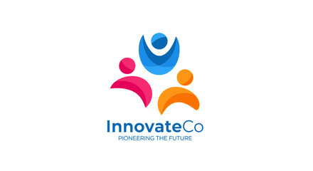 Obraz premium InnovateCo Logo People Shapes Colored Design.
