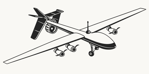 a large drone with multiple propellers and a long wingspan Vector © Maisa